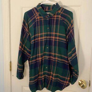 Green American Eagle Flannel Size Large